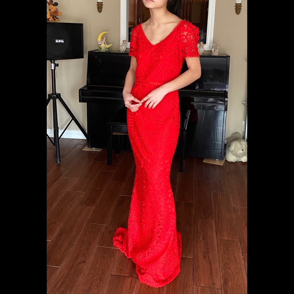 St. John Red Floral Dress